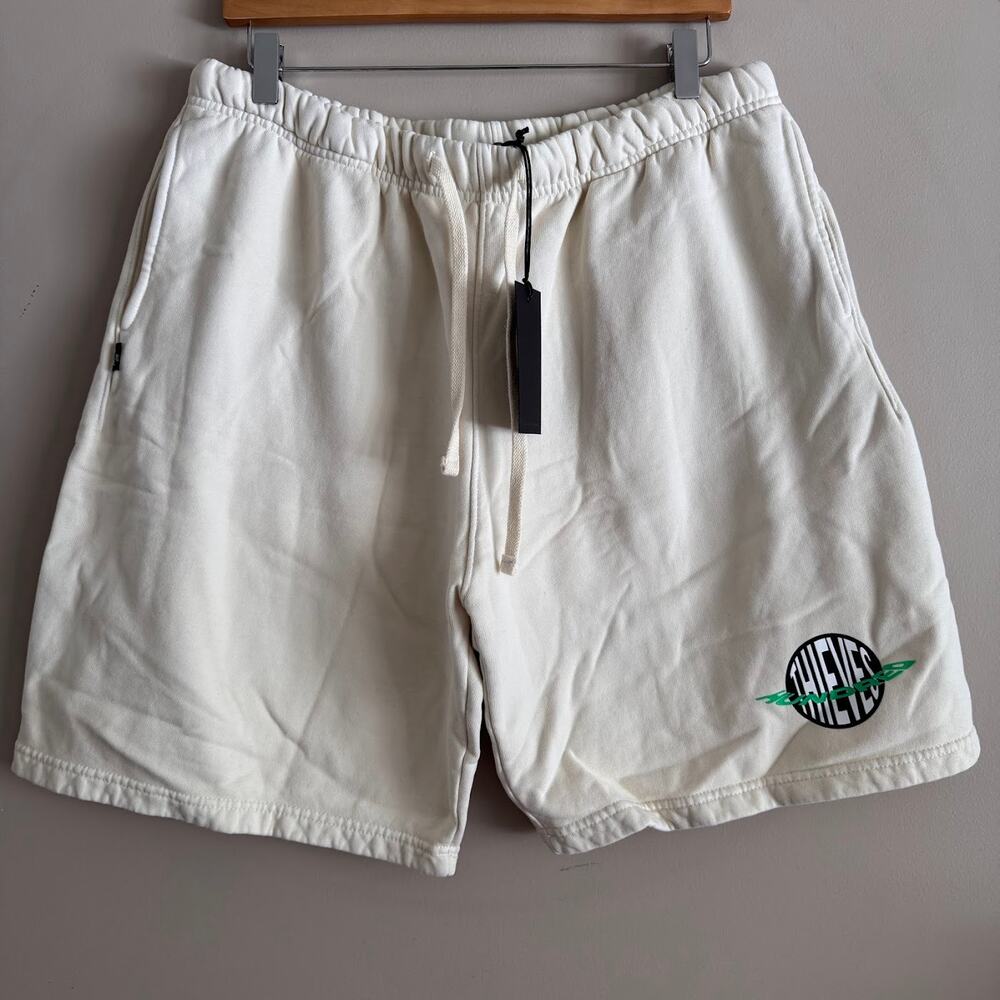 100 Thieves Last Lap Shorts Drawstring Size XL Cream New